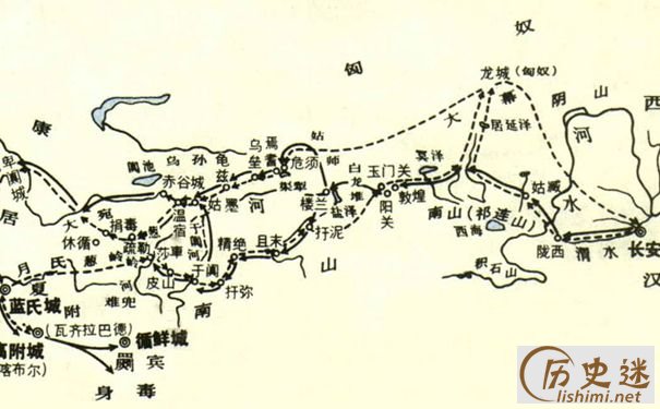 张骞出使西域 路线图