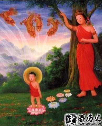 摩耶夫人诞太子的画像