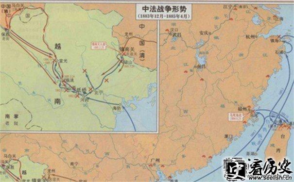 中法战争形势地图