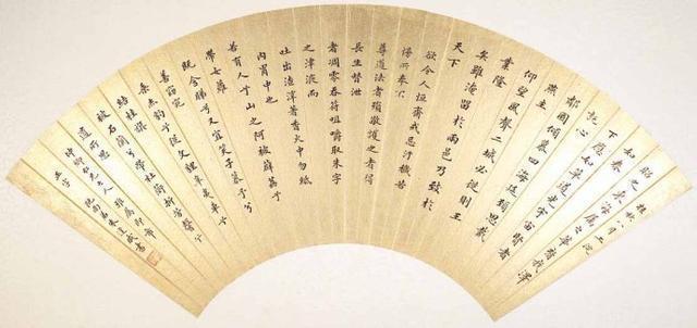 张大千最擅长扇面书法，字如神龙升腾，下面的扇面书法胜过张大千