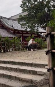 ​王思聪现身日本被偶遇，独自坐路边玩手机，近状曝光胖了一圈