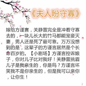 ​推荐一本男女主重生的甜宠言情小说《夫人盼守寡》