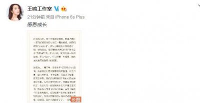 ​王鸥工作室终于成立了 发长文澄清绯闻