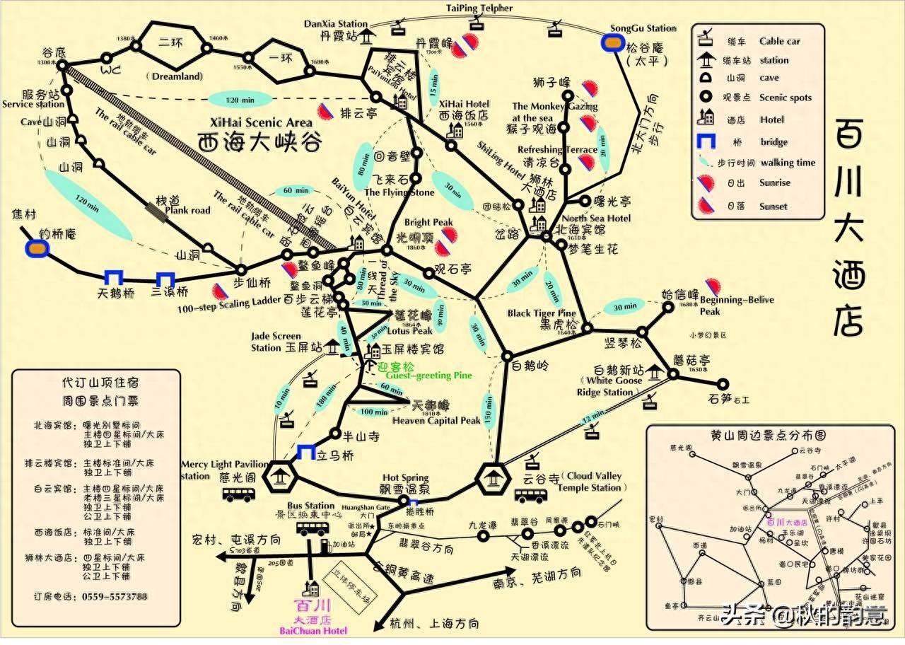 安徽省黄山风景区，主峰： 天都峰、莲花峰、光明顶。