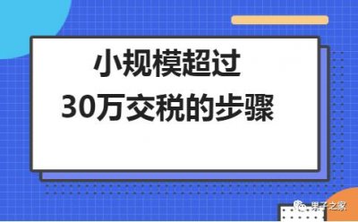 ​「财务」小规模超过30万交税的步骤